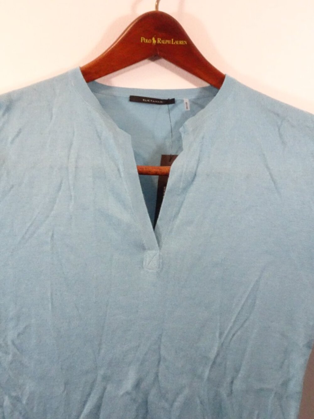 Elie Tahari Colette Silk Cashmere Blend Sweater Size S Turquoise NEW Y2K Slim - Picture 2 of 8